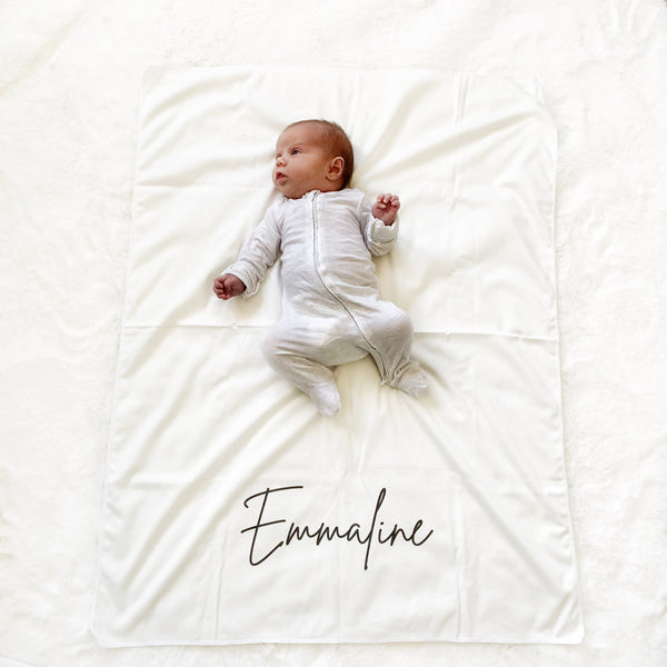 Personalized Name Swaddle Blanket - Single Name - Dotboxed