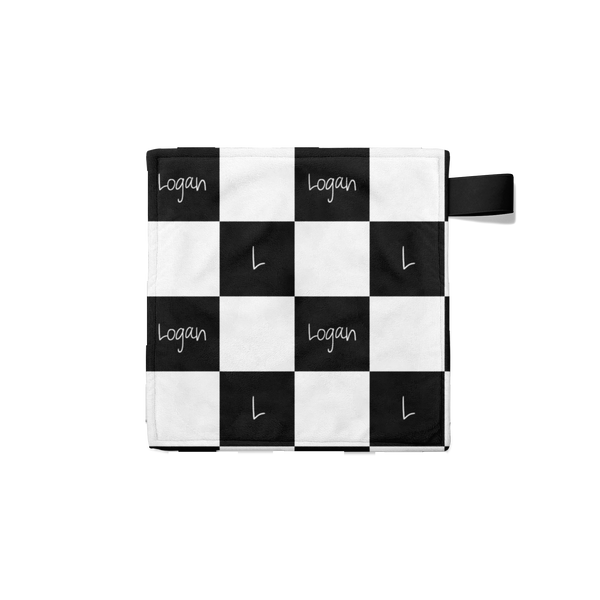 Checkered minky lovey blanket