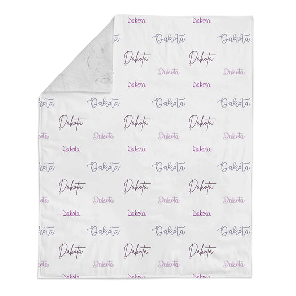 Personalized Name Minky Blanket - DAKOTA font Style - Dotboxed