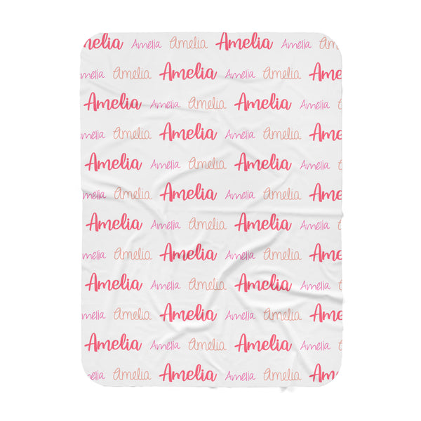 Personalized Name Swaddle Blanket - MULTI FONT REPEAT