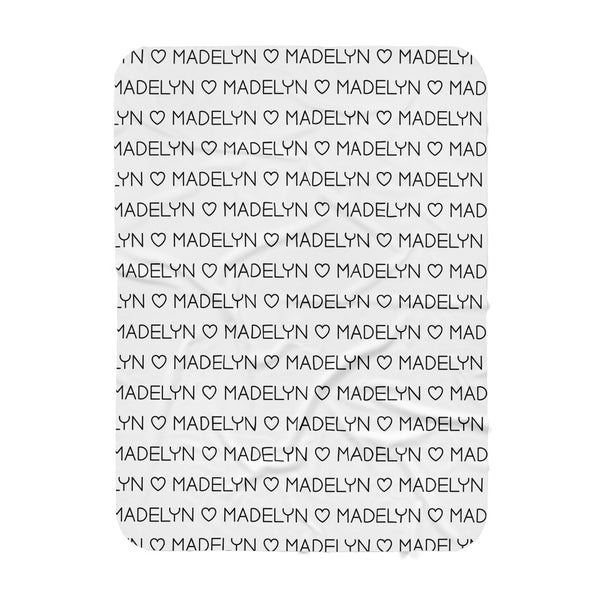 "MADELYN" Personalized  Blanket -Hearts Collection - Dotboxed