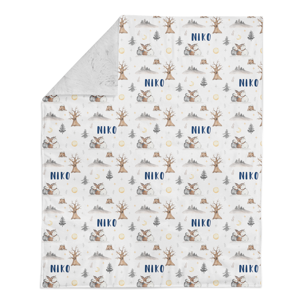 Personalized Name Minky Blanket - ARCTIC FRIENDS - Dotboxed