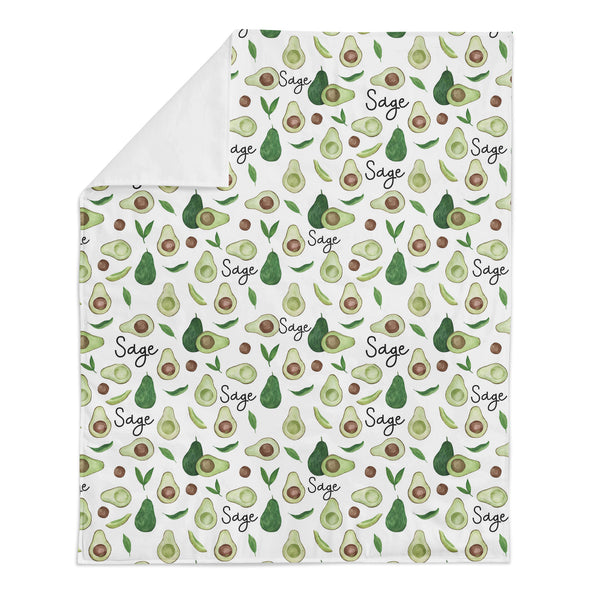 Personalized Name Minky Blanket - AVOCADOS - Dotboxed