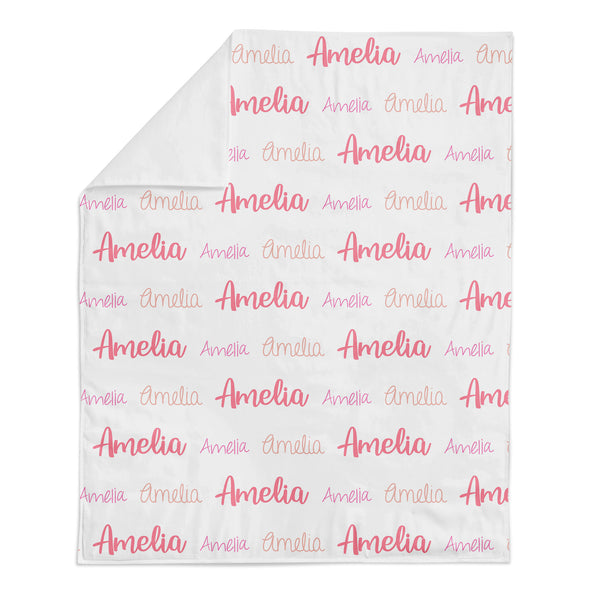 Personalized Name Minky Blanket - MULTI FONT REPEAT - Dotboxed