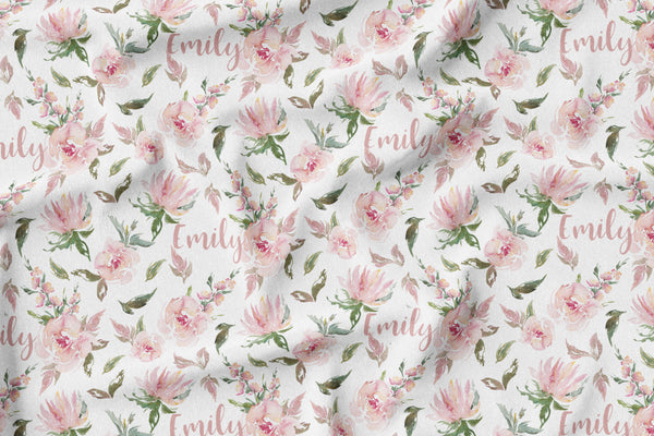 Personalized Name Minky Blanket -  PRETTY FLORAL - Dotboxed