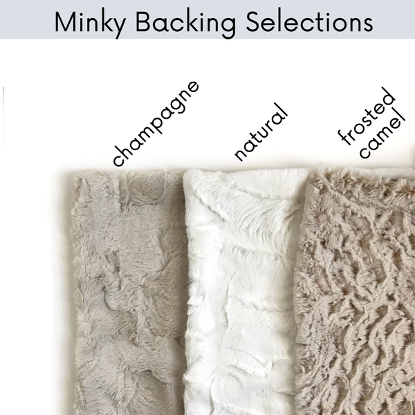Minky Blanket - Caramel and Olive Floral on Black - Dotboxed