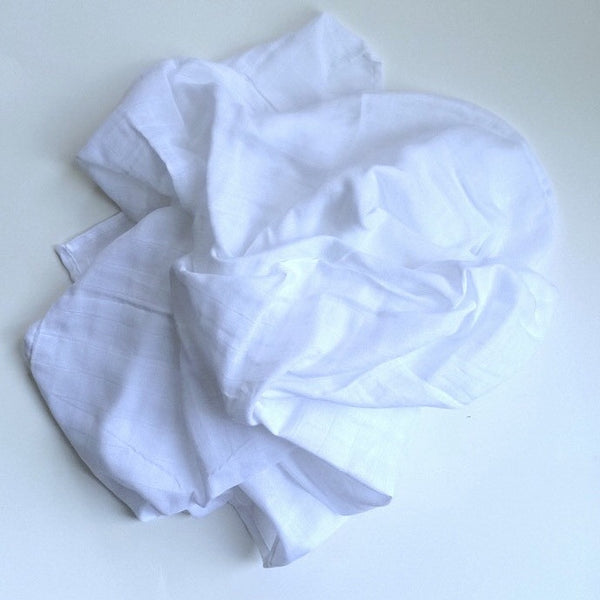 MUSLIN SWADDLE BLANKET - BASIC WHITE - Dotboxed